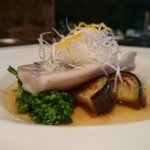 『 太刀魚の低温ソテーと菜の花　柚子香る銀餡で』です。
