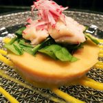 『 地鶏のコンフィ 人参と里芋のムースと共に 』です。