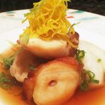 『 真蛸のミキュイ　べっ甲飴　柚子胡椒の風味 』です。