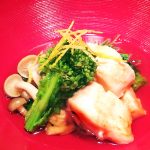 『 河豚白子の昆布焼き 菜の花添え 』です。